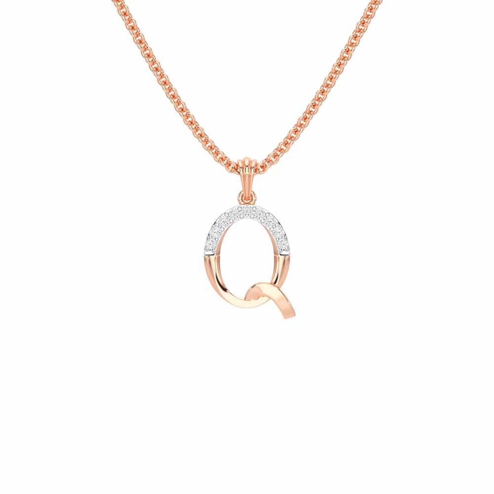 Q-Luke Silver Pendant - Rose Gold - Image 1