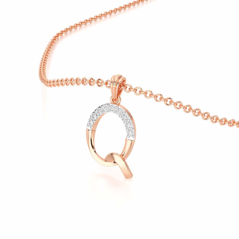 Q-Luke Silver Pendant - Rose Gold - Image 2