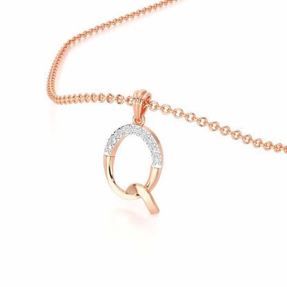 Q-Luke Silver Pendant - Rose Gold - Image 2