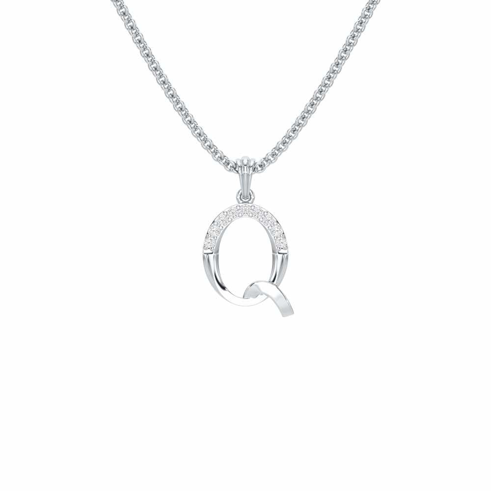 Q-Luke Silver Pendant - White Gold - Image 1