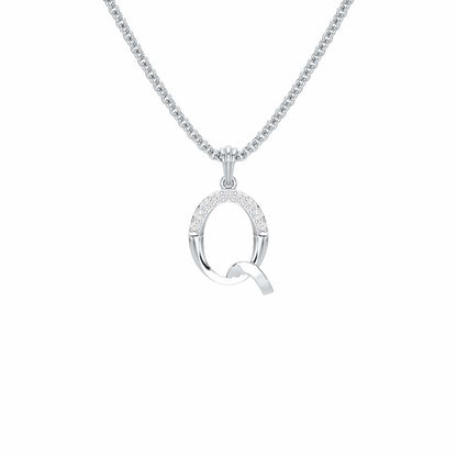 Q-Luke Silver Pendant - White Gold - Image 1