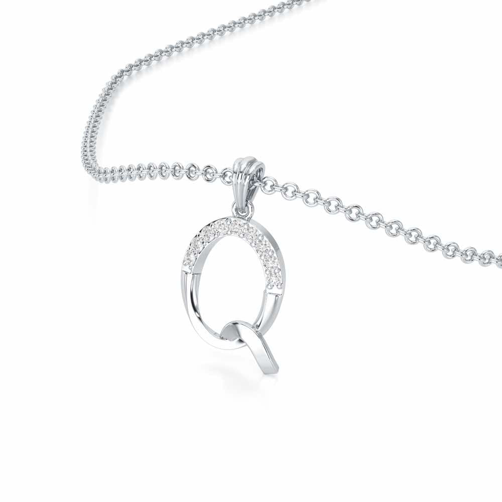 Q-Luke Silver Pendant - White Gold - Image 2