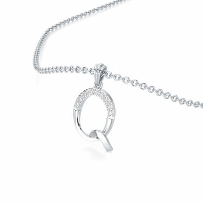 Q-Luke Silver Pendant - White Gold - Image 2