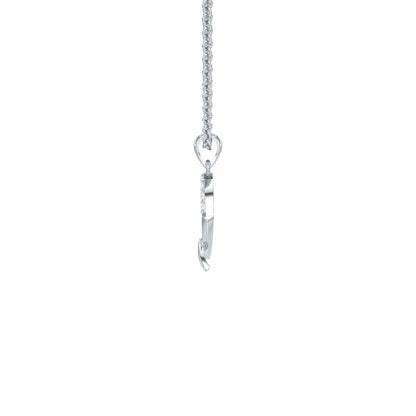 Q-Luke Silver Pendant - White Gold - Image 3