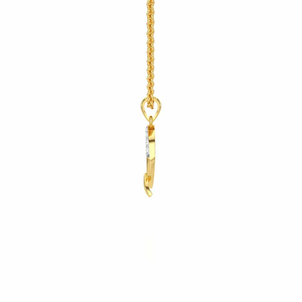 Q-Luke Silver Pendant - Yellow Gold - Image 3
