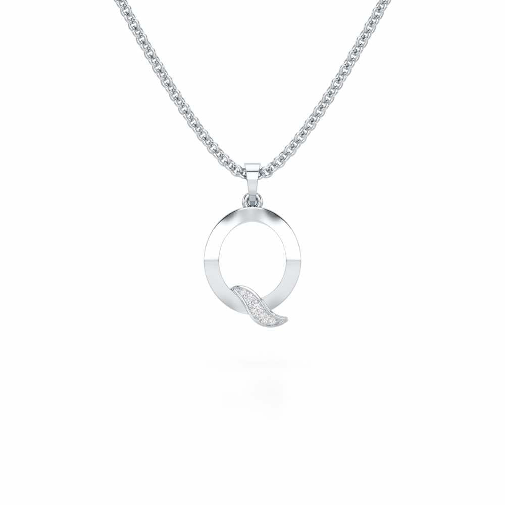 Q-Spark Silver Pendant - White Gold - Image 1