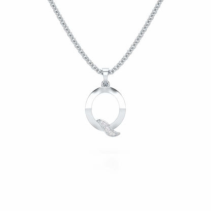 Q-Spark Silver Pendant - White Gold - Image 1