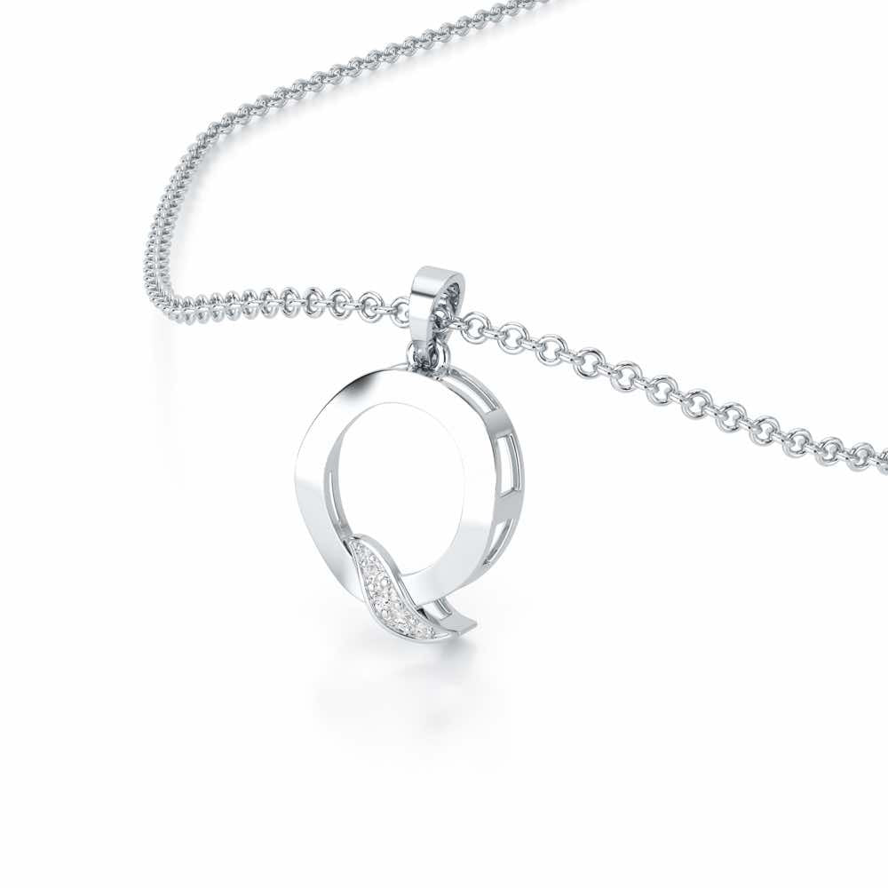 Q-Spark Silver Pendant - White Gold - Image 2