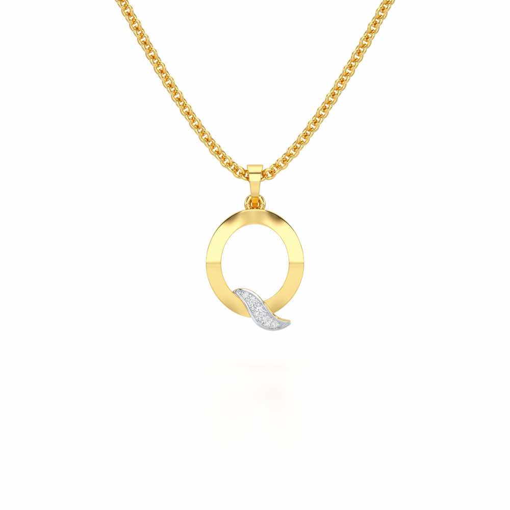Q-Spark Silver Pendant - Yellow Gold - Image 1