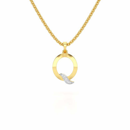 Q-Spark Silver Pendant - Yellow Gold - Image 1