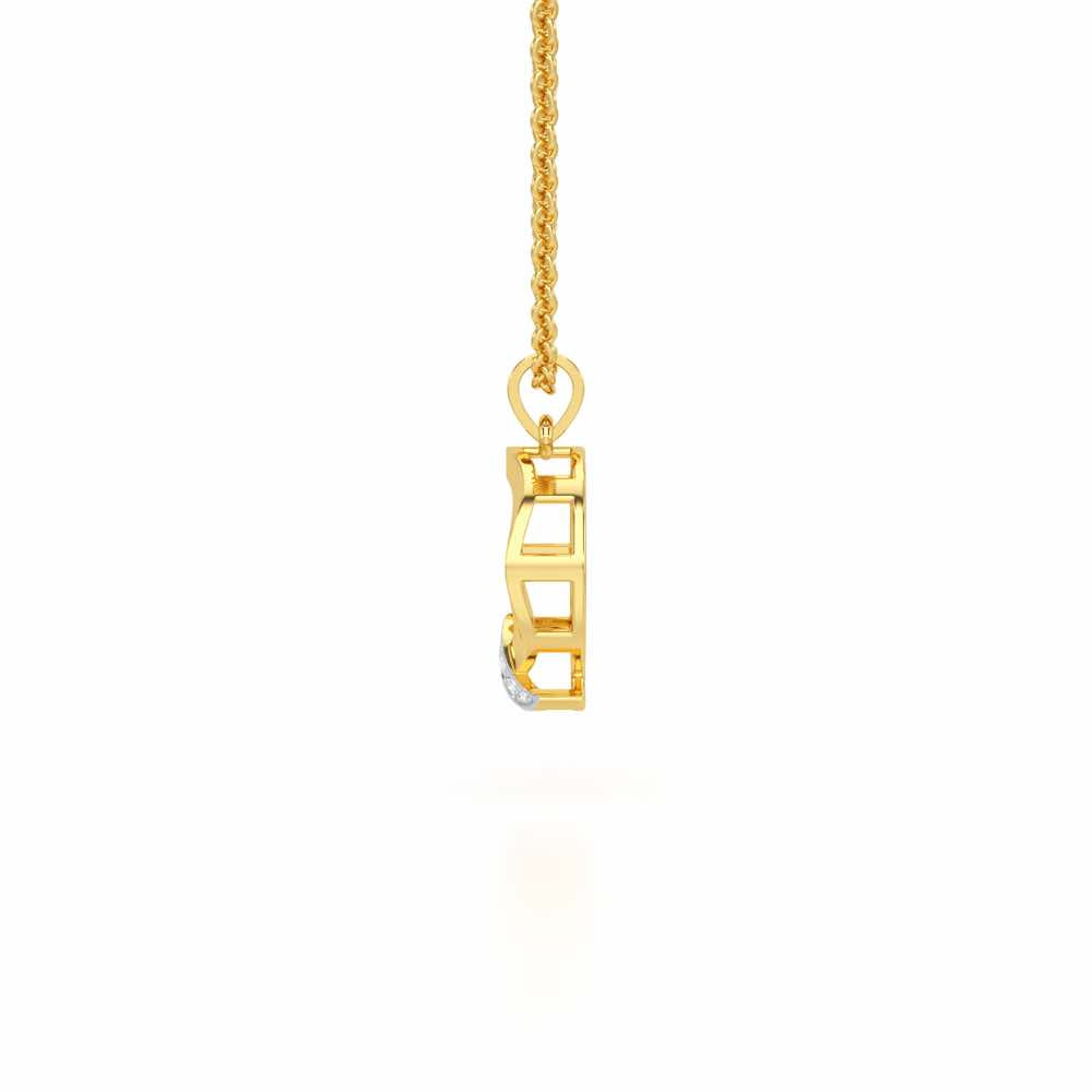 Q-Spark Silver Pendant - Yellow Gold - Image 3