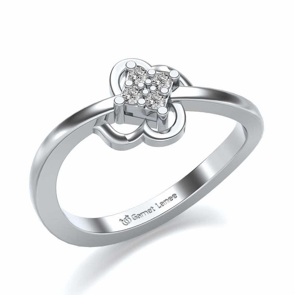 Quad Vignette Silver Ring - White Gold - Image 1
