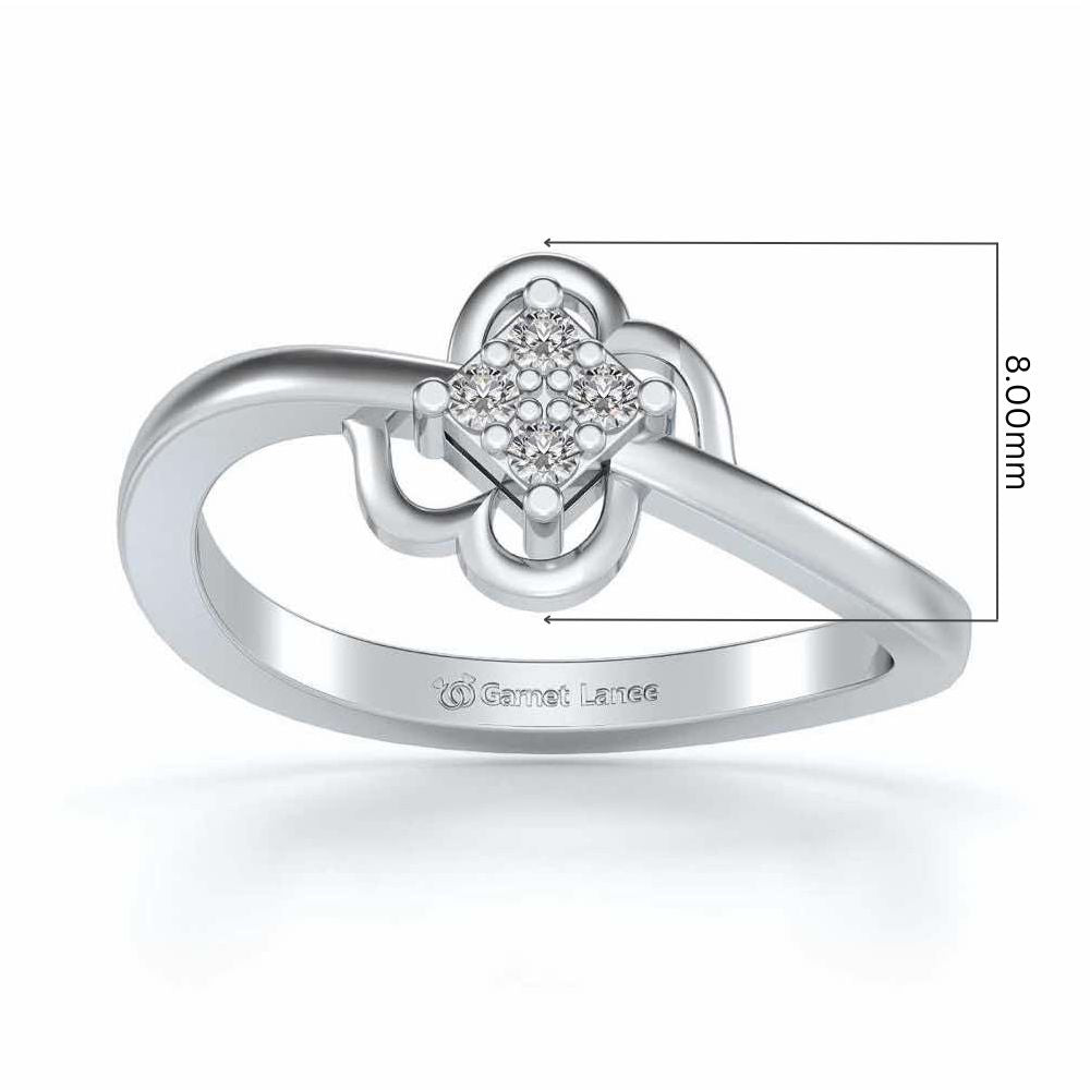 Quad Vignette Silver Ring - White Gold - Image 2
