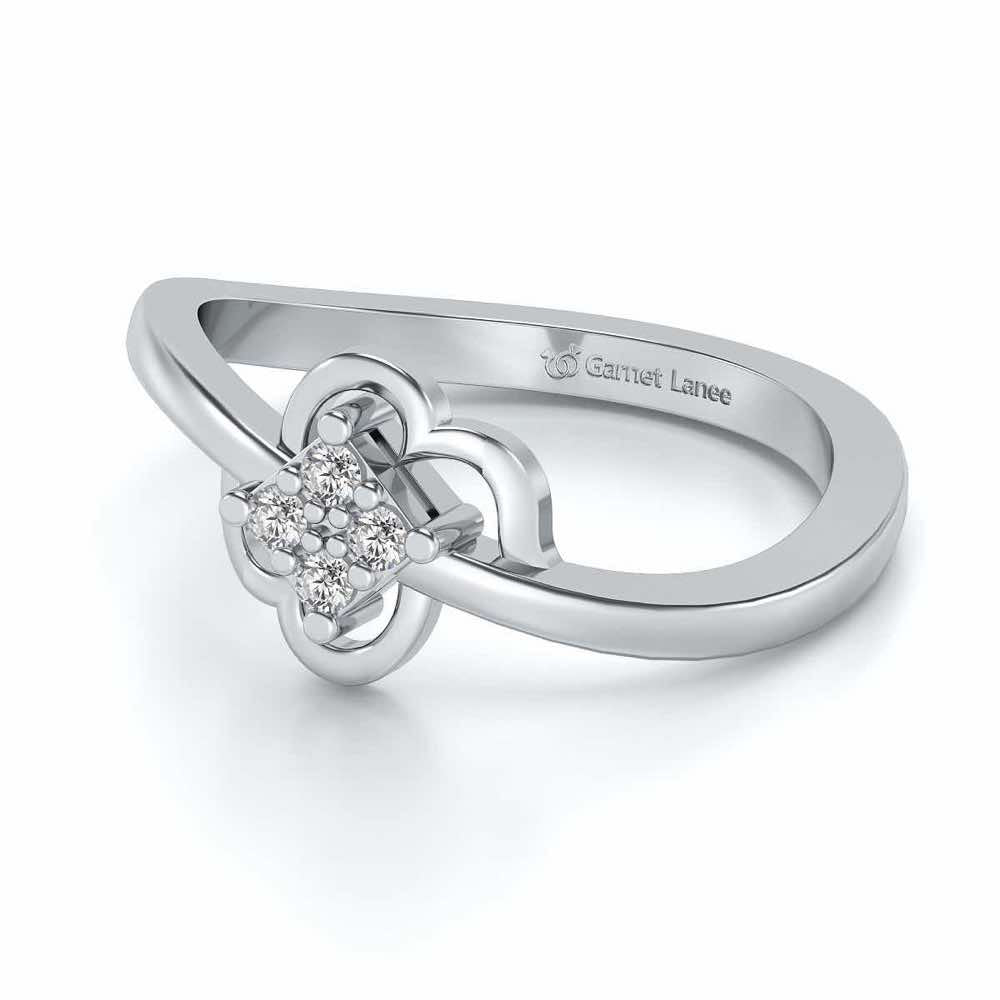 Quad Vignette Silver Ring - White Gold - Image 3