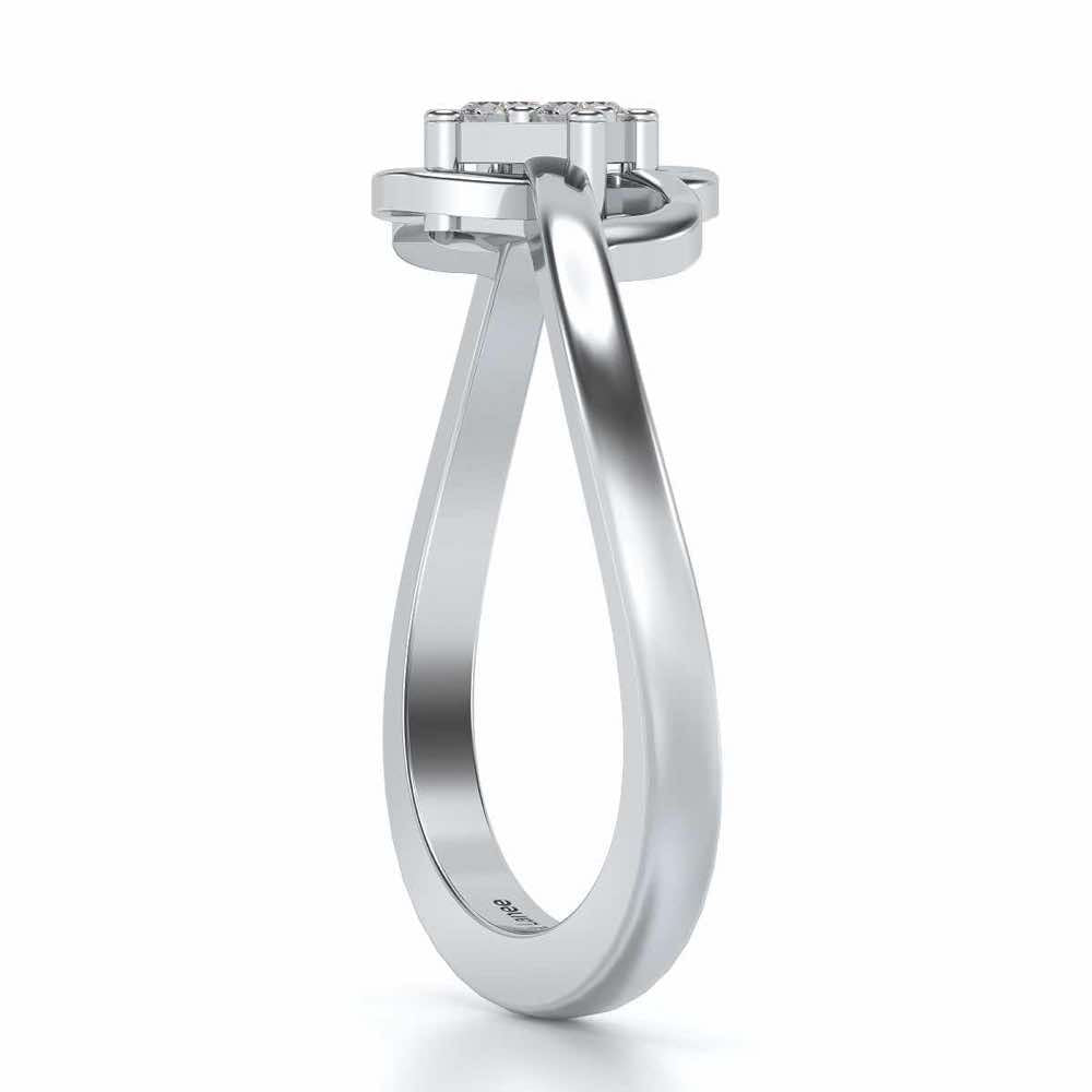 Quad Vignette Silver Ring - White Gold - Image 4
