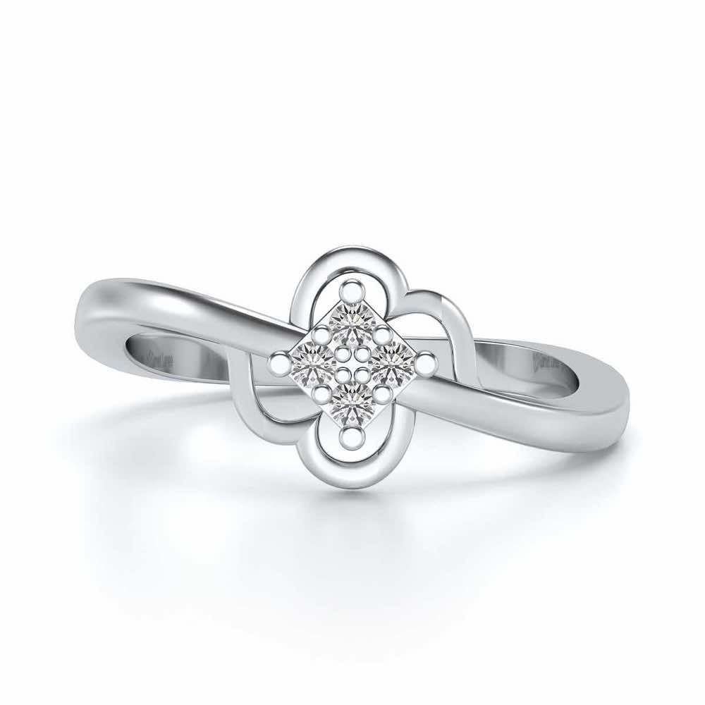 Quad Vignette Silver Ring - White Gold - Image 5