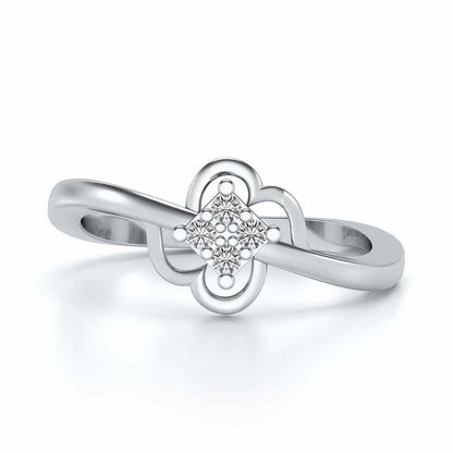 Quad Vignette Silver Ring - White Gold - Image 5