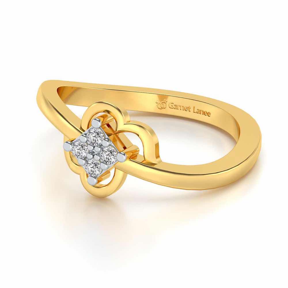 Quad Vignette Silver Ring - Yellow Gold - Image 3