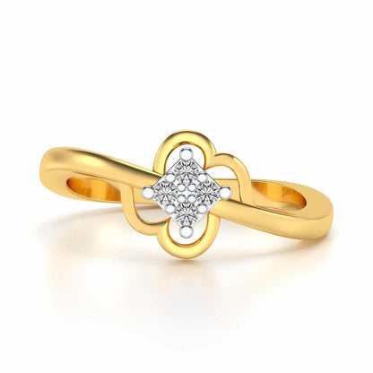 Quad Vignette Silver Ring - Yellow Gold - Image 5