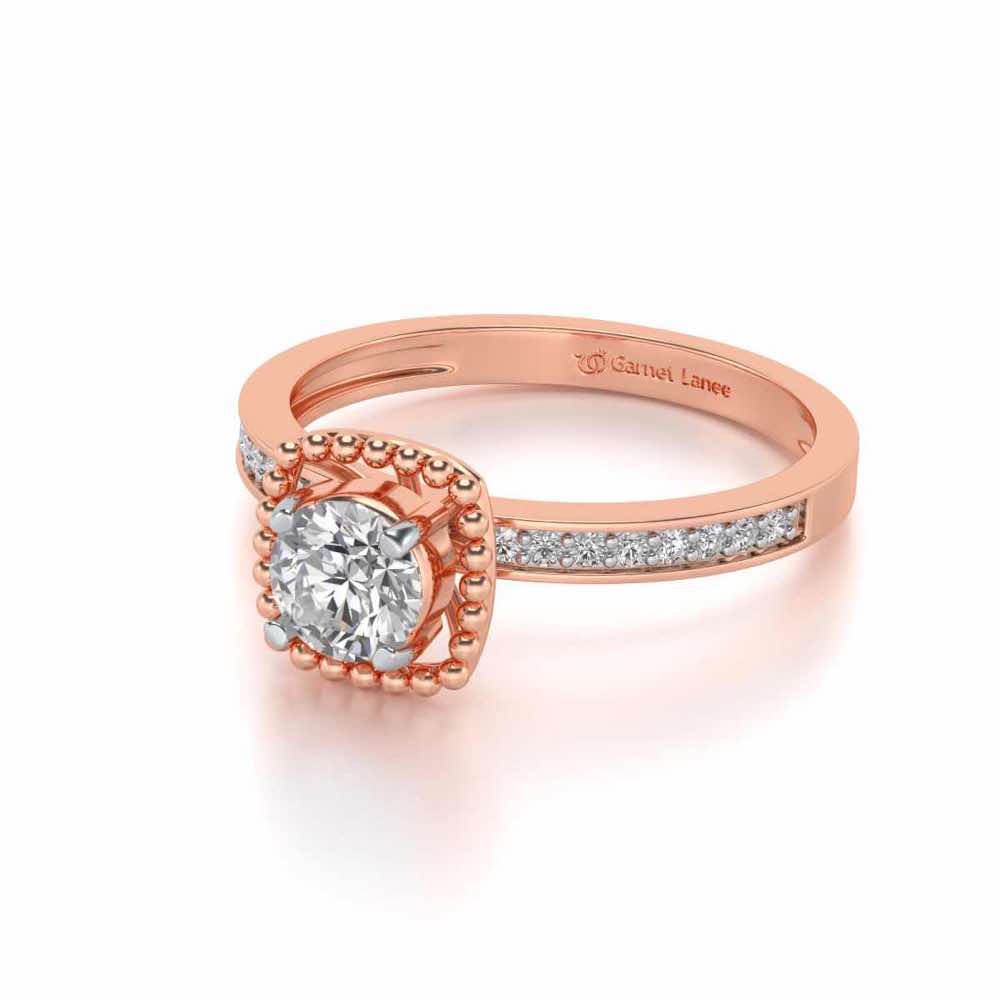 Queenly Solitaire Silver Ring - Rose Gold - Image 2