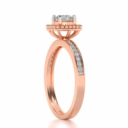 Queenly Solitaire Silver Ring - Rose Gold - Image 3