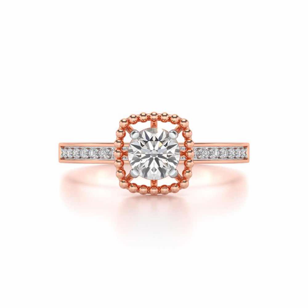 Queenly Solitaire Silver Ring - Rose Gold - Image 4