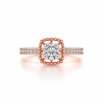 Queenly Solitaire Silver Ring - Rose Gold - Image 4
