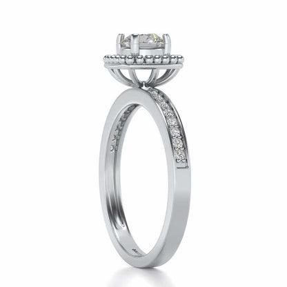 Queenly Solitaire Silver Ring - White Gold - Image 3