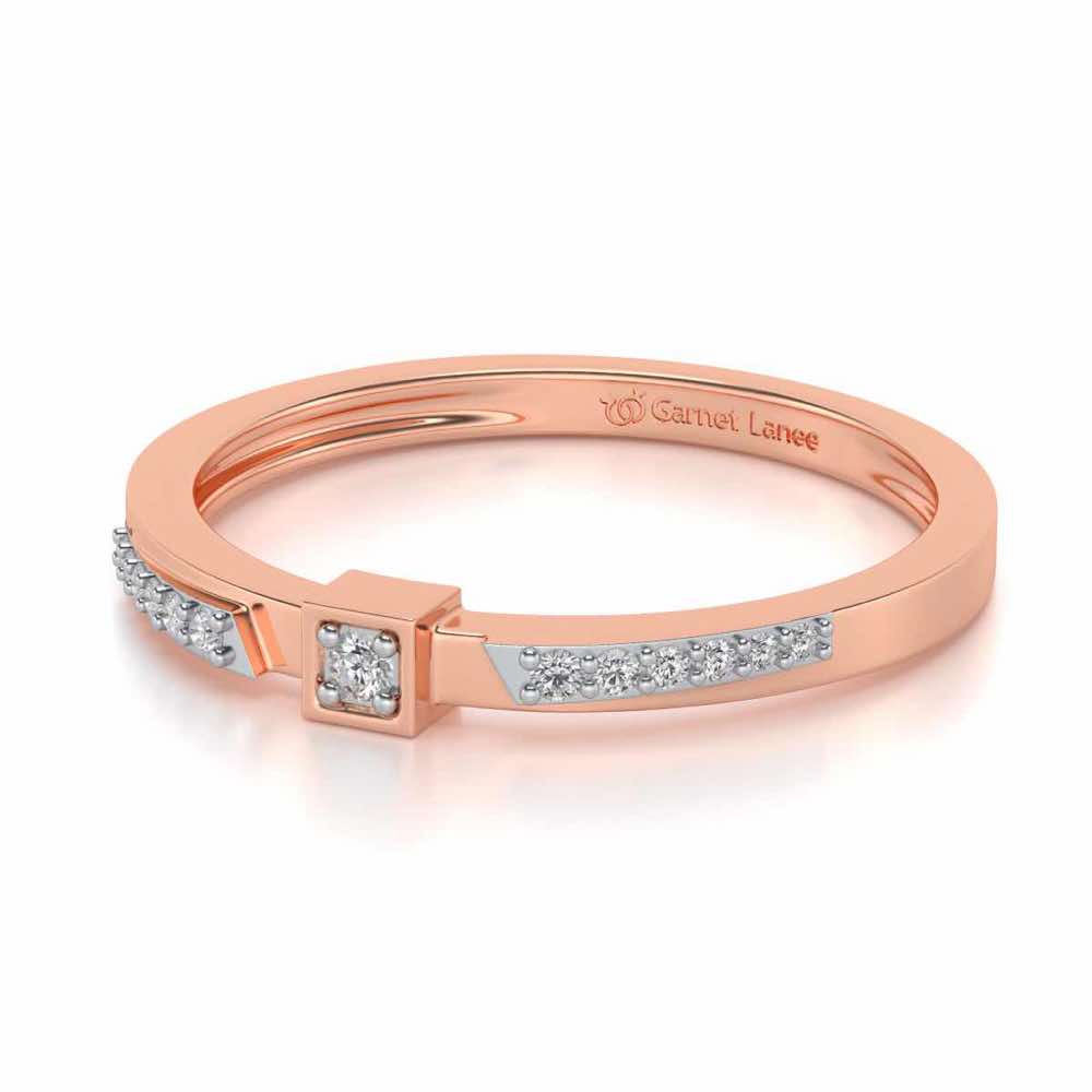 Queens Solitaire Silver Ring - Rose Gold - Image 2