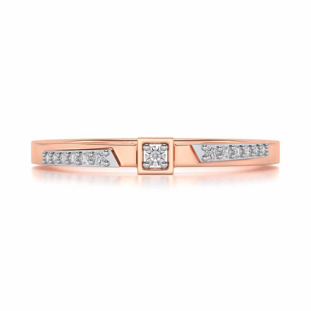Queens Solitaire Silver Ring - Rose Gold - Image 4