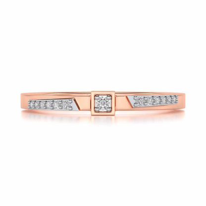 Queens Solitaire Silver Ring - Rose Gold - Image 4
