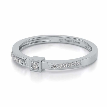 Queens Solitaire Silver Ring - White Gold - Image 2
