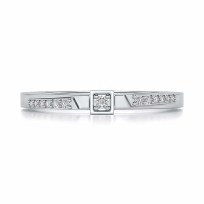 Queens Solitaire Silver Ring - White Gold - Image 4