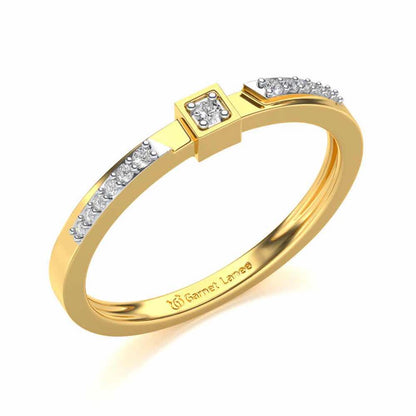 Queens Solitaire Silver Ring - Yellow Gold - Image 1