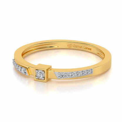 Queens Solitaire Silver Ring - Yellow Gold - Image 2
