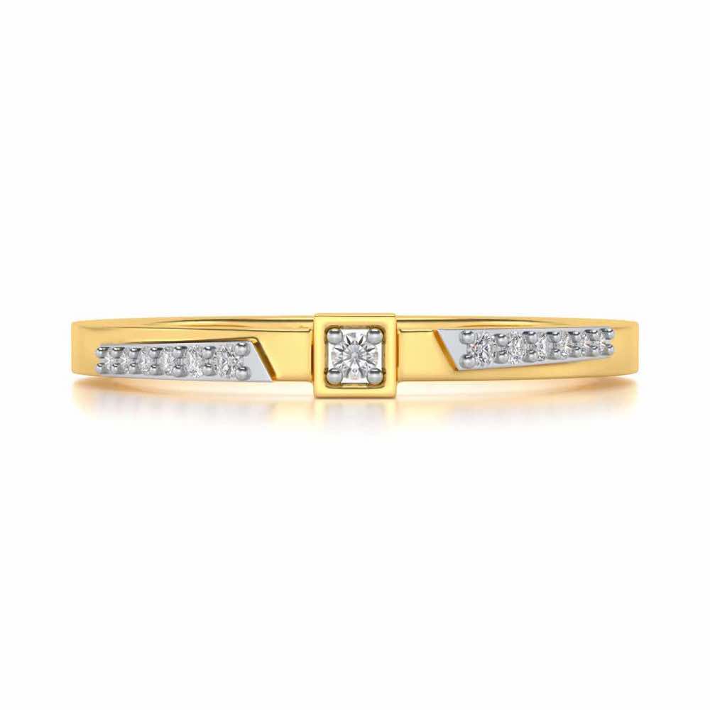 Queens Solitaire Silver Ring - Yellow Gold - Image 4