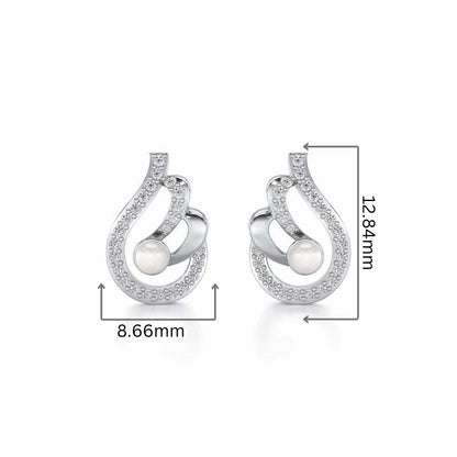 Quidditch Silver Pearl Earrings - White Gold - Image 2