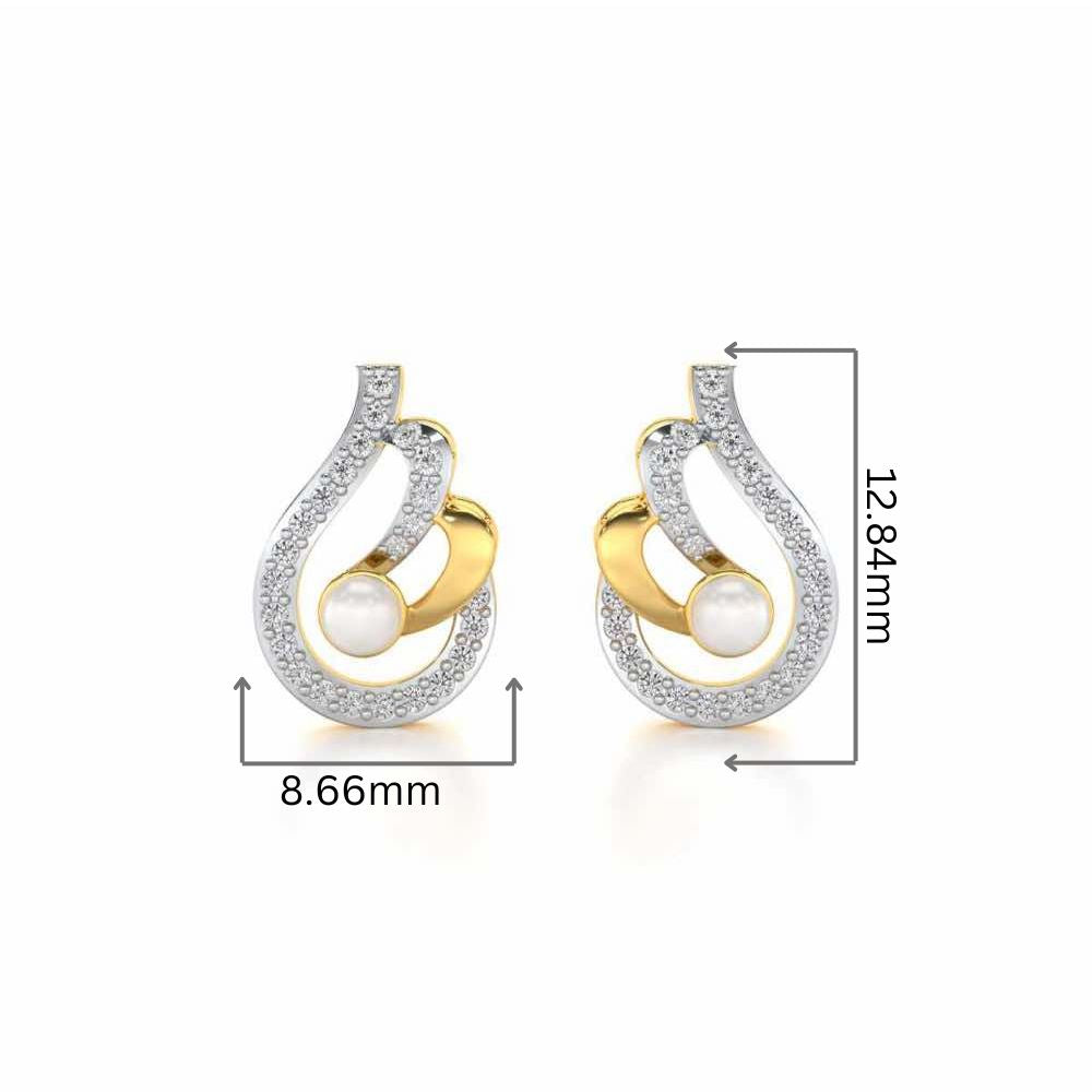Quidditch Silver Pearl Earrings - Yellow Gold - Image 2