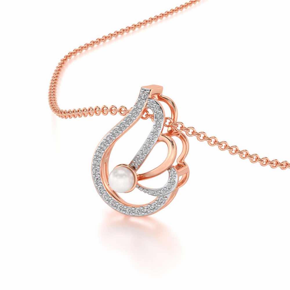 Quidditch Silver Pearl Pendant - Rose Gold - Image 1