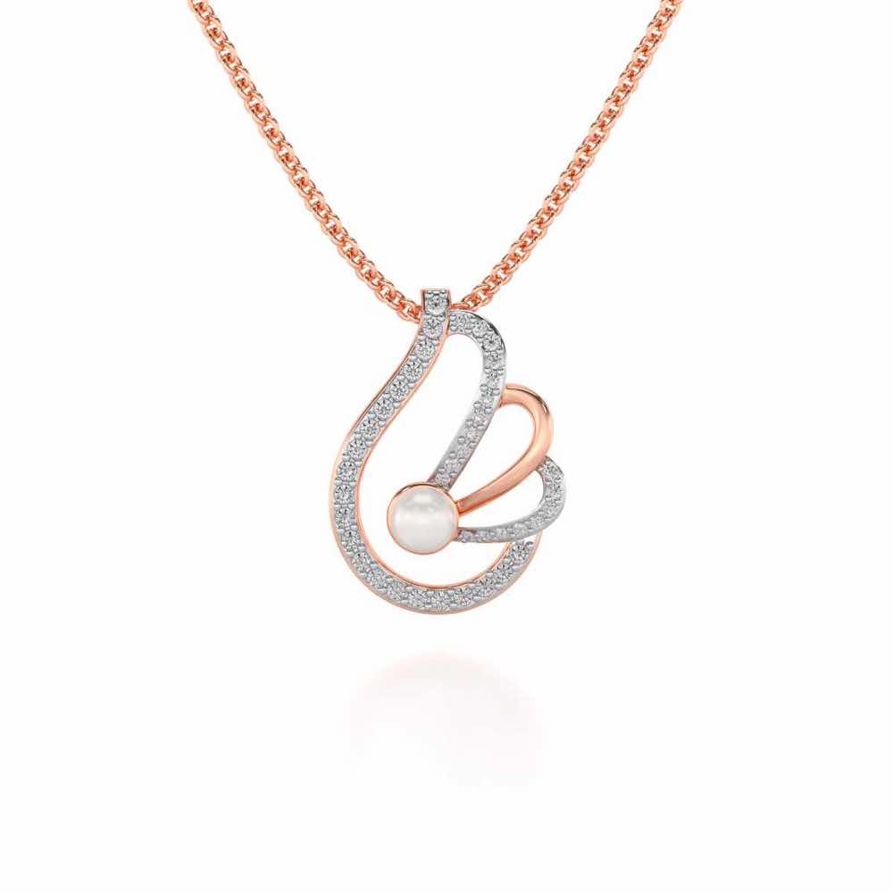 Quidditch Silver Pearl Pendant - Rose Gold - Image 2