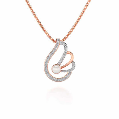 Quidditch Silver Pearl Pendant - Rose Gold - Image 2