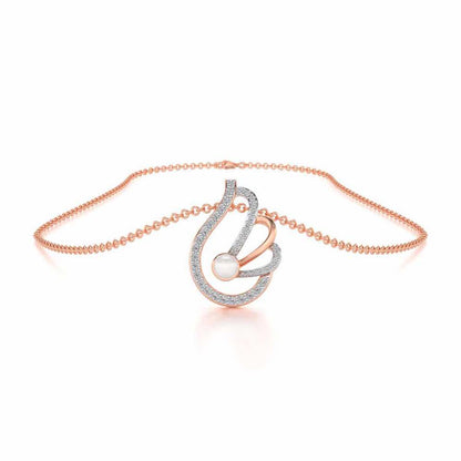 Quidditch Silver Pearl Pendant - Rose Gold - Image 3