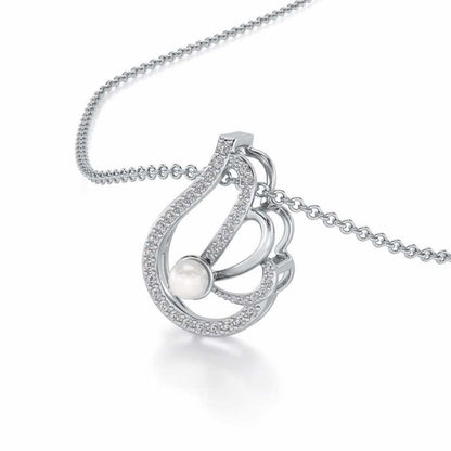 Quidditch Silver Pearl Pendant - White Gold - Image 1