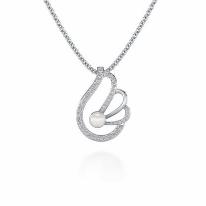 Quidditch Silver Pearl Pendant - White Gold - Image 2