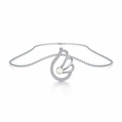 Quidditch Silver Pearl Pendant - White Gold - Image 3