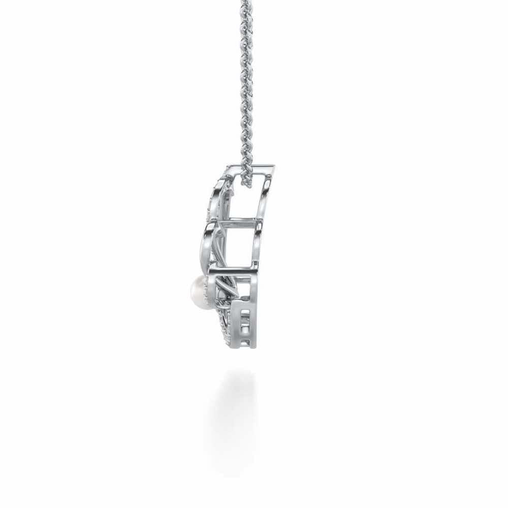 Quidditch Silver Pearl Pendant - White Gold - Image 4