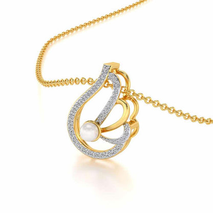 Quidditch Silver Pearl Pendant - Yellow Gold - Image 1