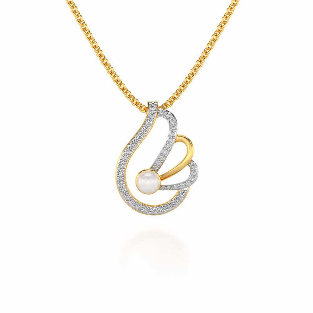 Quidditch Silver Pearl Pendant - Yellow Gold - Image 2