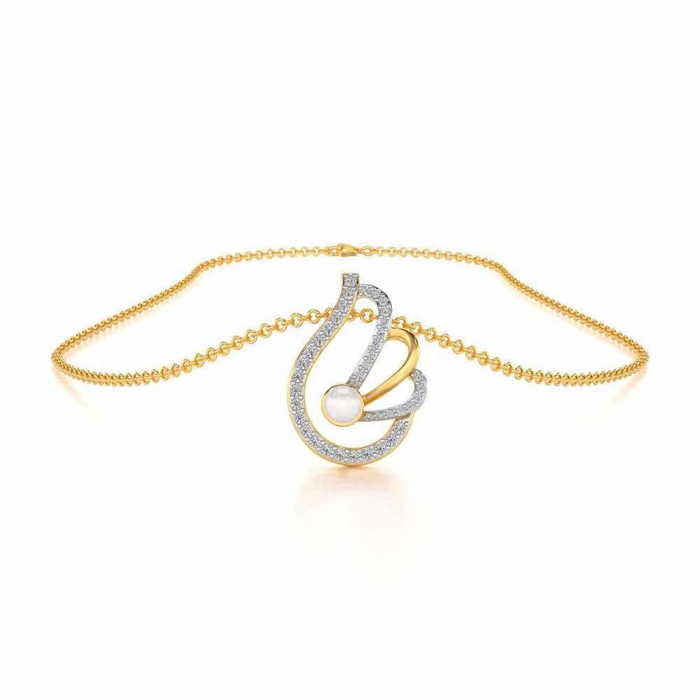 Quidditch Silver Pearl Pendant - Yellow Gold - Image 3