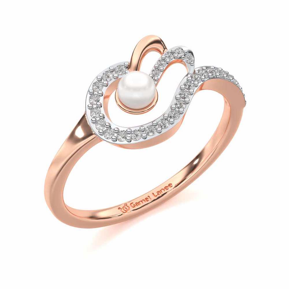Quidditch Silver Pearl Ring - Rose Gold - Image 1